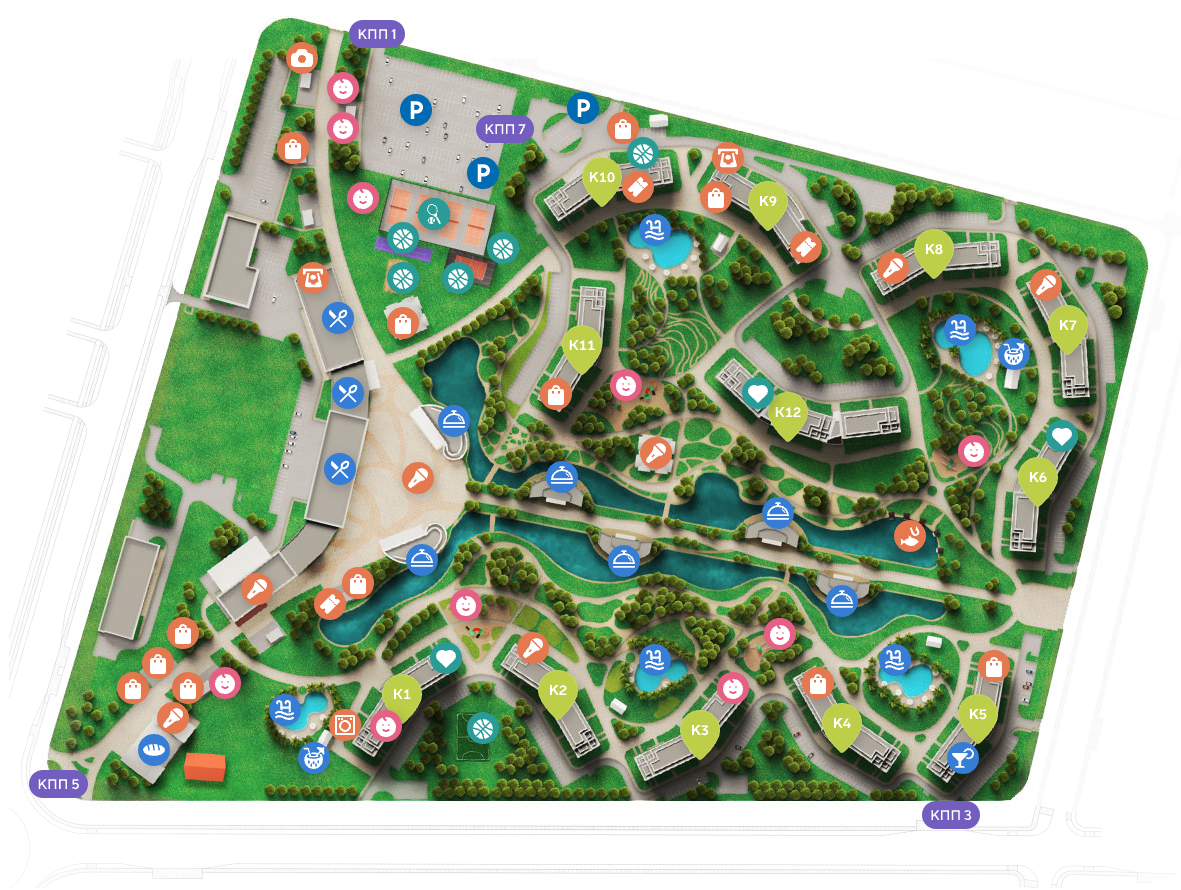 Карта комплекса лагеря в Сочи